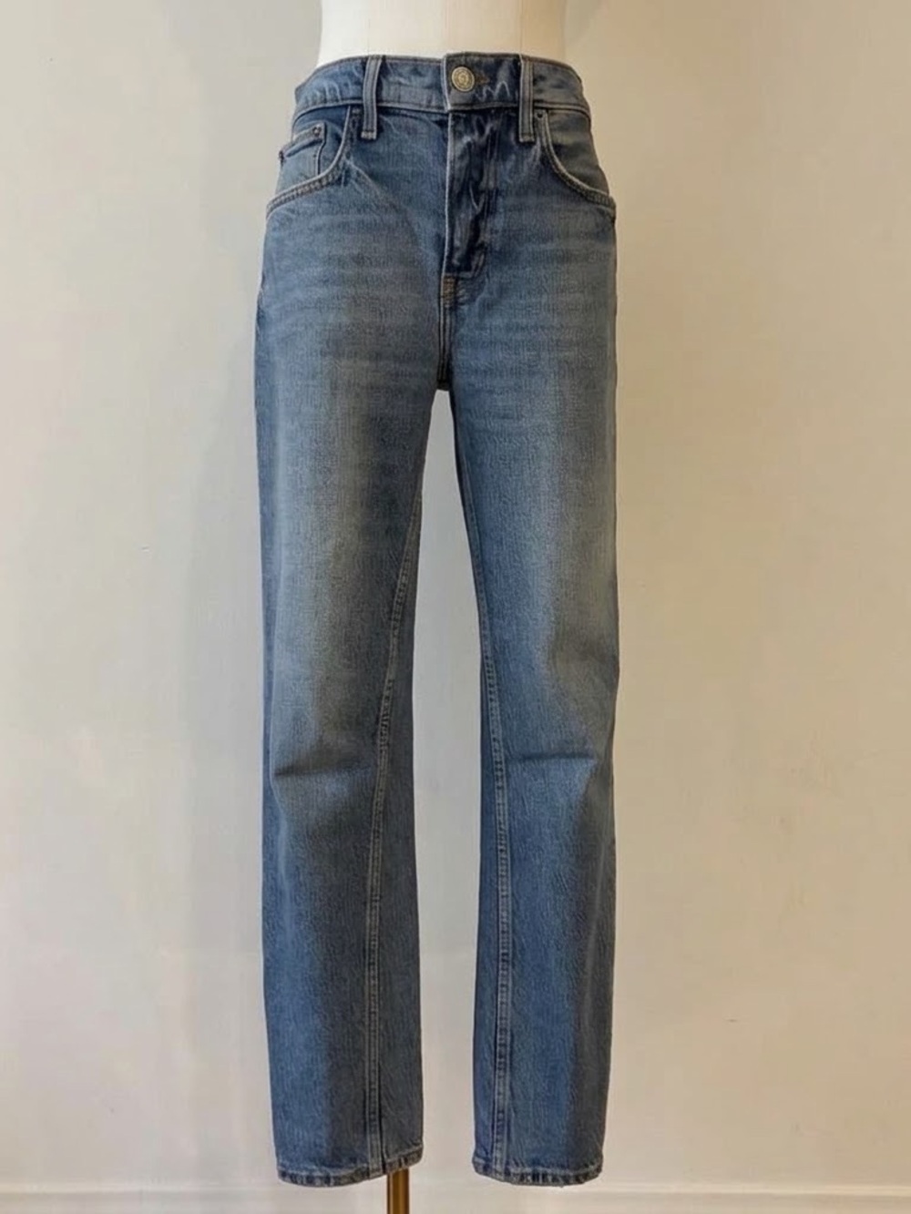 ZARA High Waisted Denim Blue Jeans EUR 34 US 2 Medium Wash